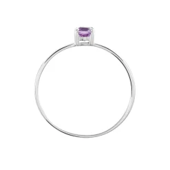 Bague Lily Or Blanc Amethyste