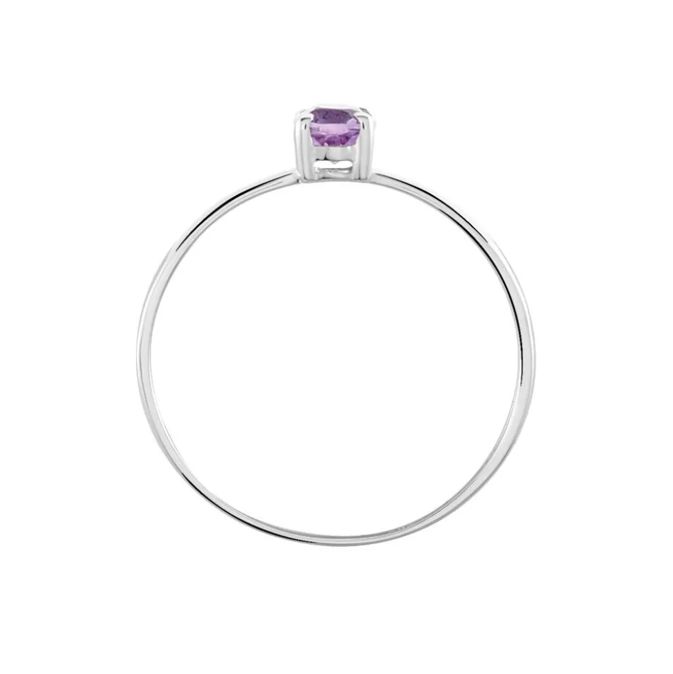 Bague Lily Or Blanc Amethyste