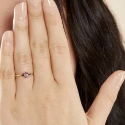 Bague Lily Or Jaune Amethyste
