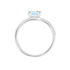 Bague Loriane Or Blanc Topaze Et Oxyde De Zirconium