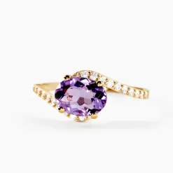 Marc Orian Anniversaire De Mariage|Bagues > Bague Loriane Or Jaune Amethyste Et Oxyde De Zirconium or jaune amethyste violette