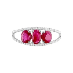 Marc Orian Bagues Rubis|Anniversaire De Mariage > Bague Madeline Or Blanc Rubis Diamant