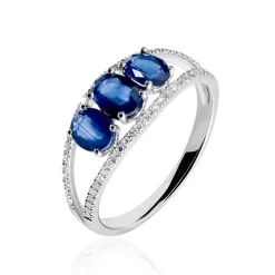 Marc Orian Bagues Saphir|Anniversaire De Mariage > Bague Madeline Or Blanc Saphir Diamant