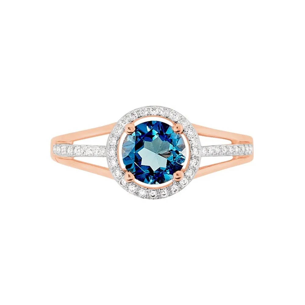 Marc Orian Bagues|Bagues Or Rose > Bague Maeva Or Rose Topaze Et Oxyde De Zirconium