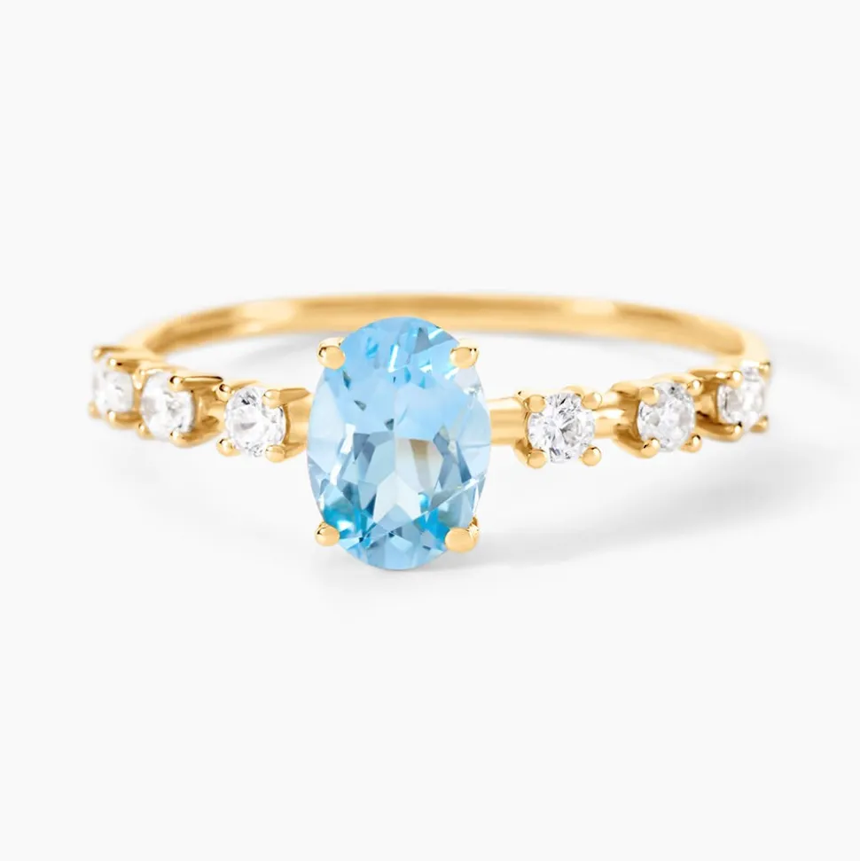 Bague Mahendra Or Jaune Topaze Oxyde De Zirconium