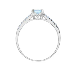 Bague Manon Or Blanc Topaze Et Oxyde De Zirconium