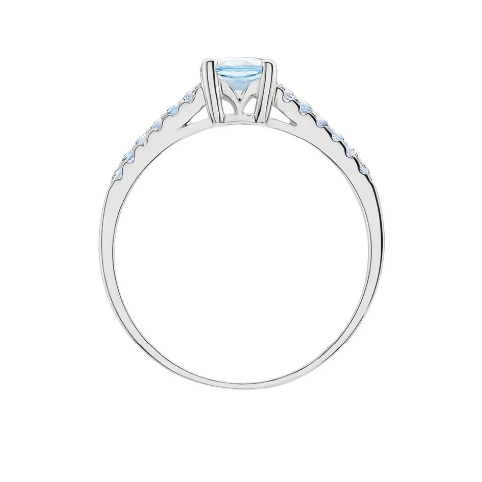 Bague Manon Or Blanc Topaze Et Oxyde De Zirconium