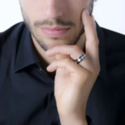 JOURDAN Idées Cadeaux Homme|Bagues > Bague Margalith Acier Blanc