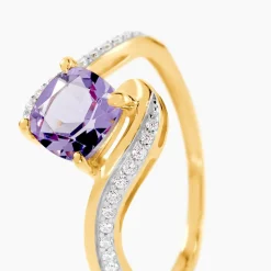 Marc Orian Anniversaire De Mariage|Bagues > Bague Maria-serena Or Jaune Amethyste Et Oxyde De Zirconium