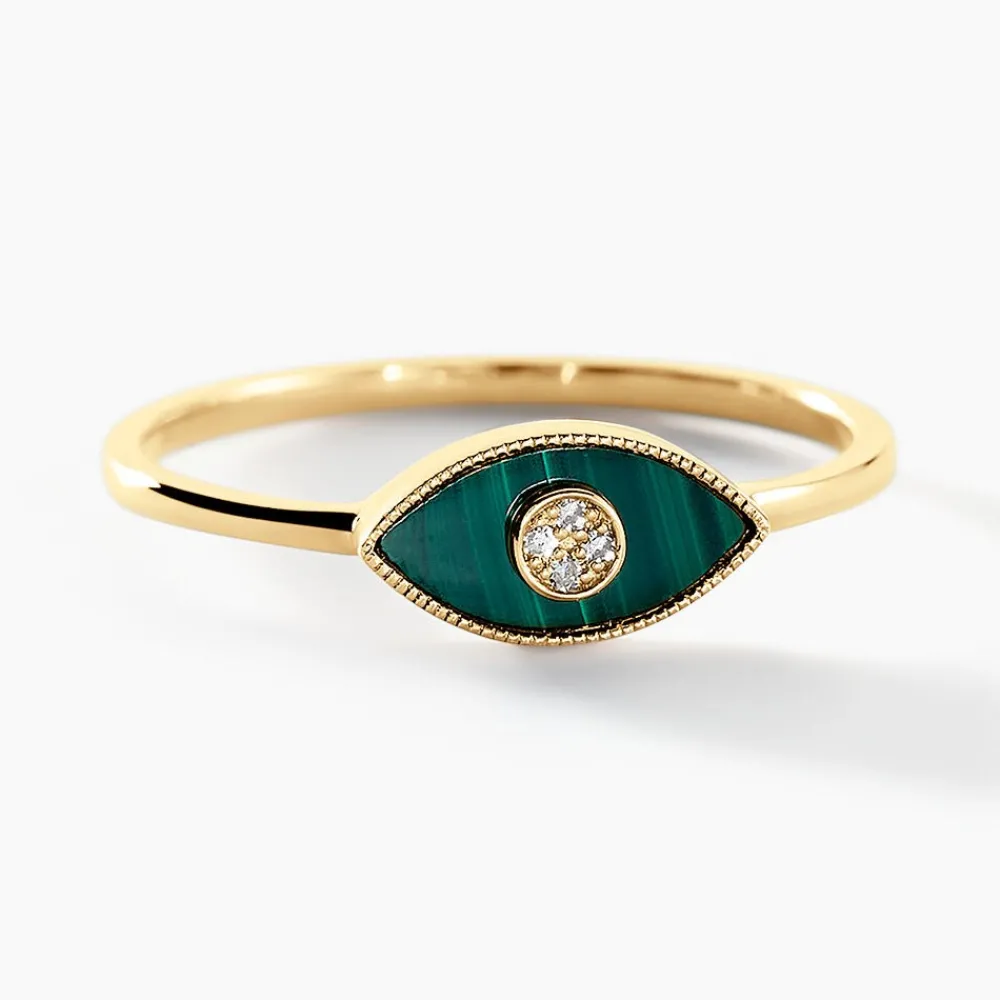 Marc Orian Bagues De Promesse|Bagues > Bague Matiasma Or Jaune Malachite Diamant or jaune malachite vert