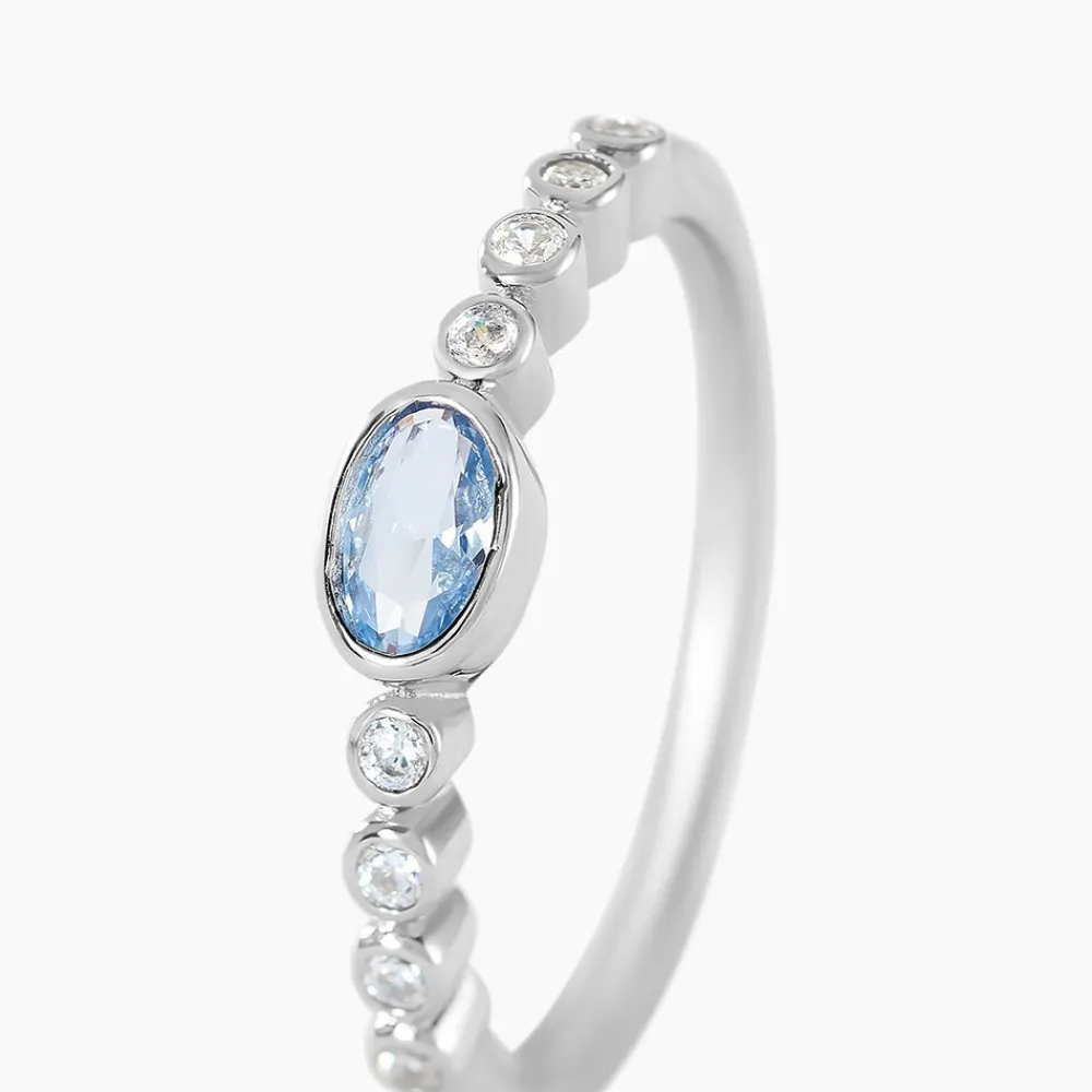 Marc Orian Bagues De Promesse|Bijoux Zirconium > Bague Mayfair Argent Blanc Oxyde De Zirconium argent blanc oxyde bleu sky