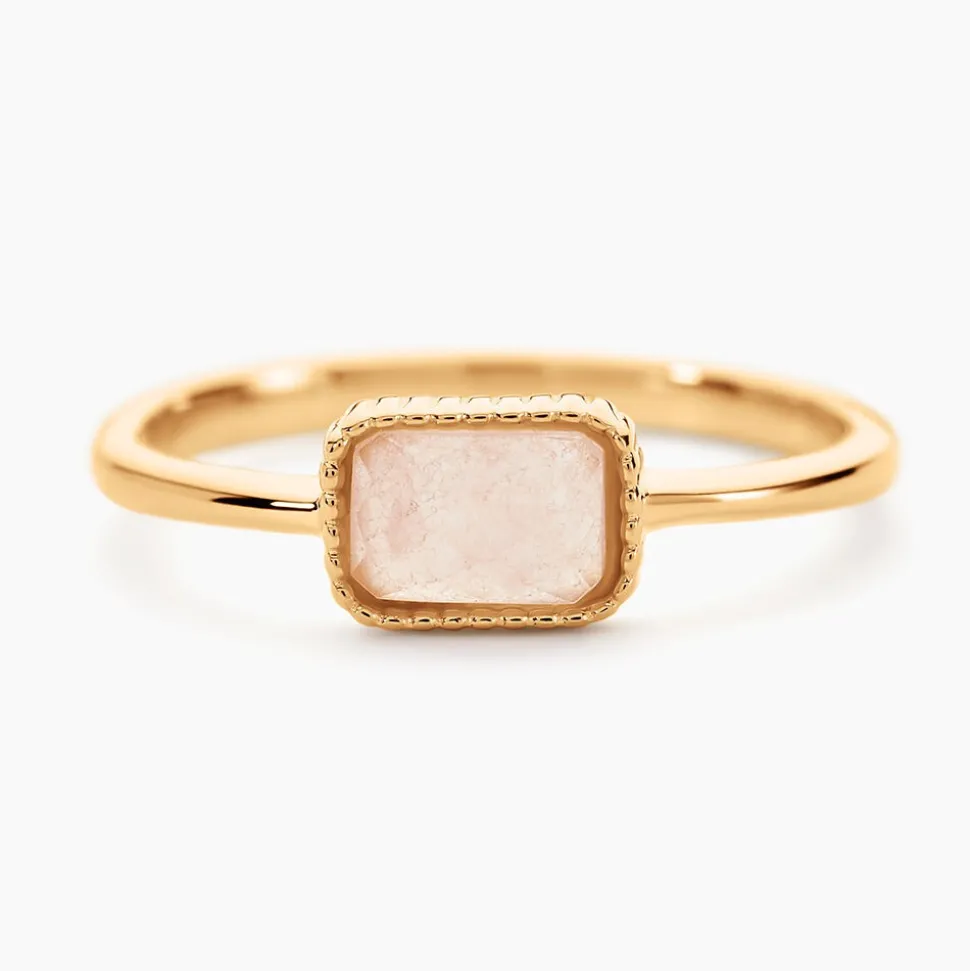 Bague Memory Plaqué Or Jaune Quartz