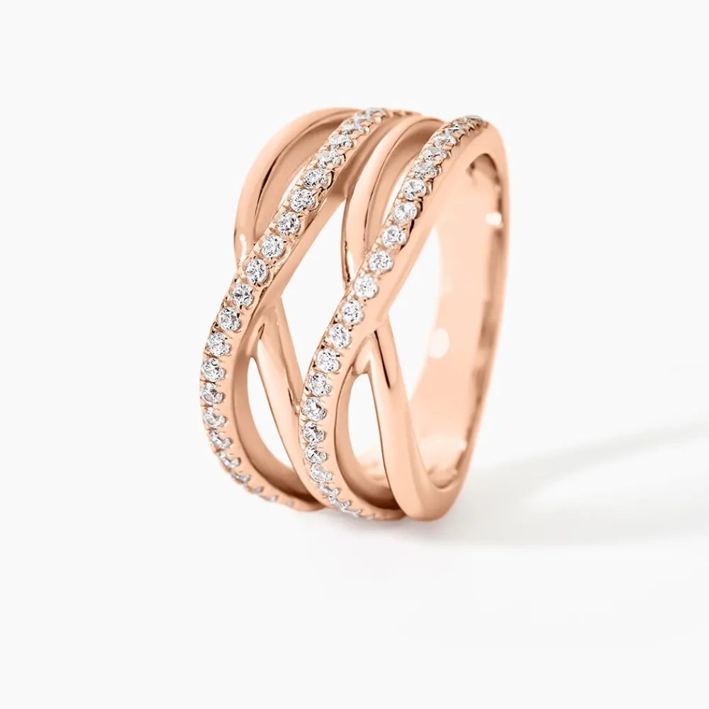 Marc Orian Bijoux Zirconium|Bagues > Bague Moisette Argent Rose Oxyde De Zirconium