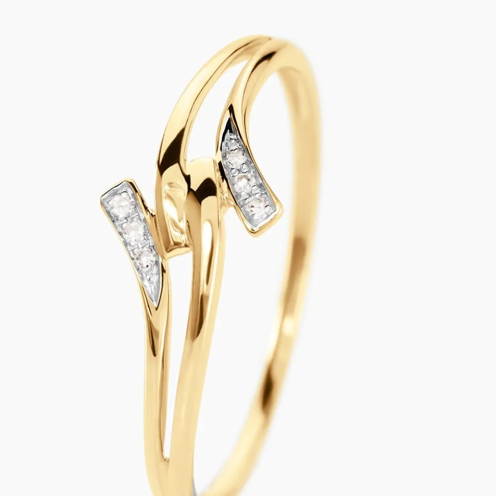 Bague Nelle Or Jaune Diamant