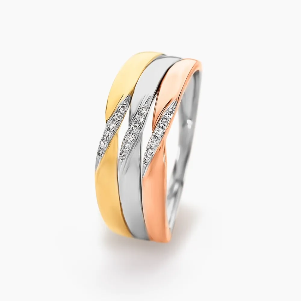 Marc Orian Bijoux Or|Bagues > Bague Nesibe Or Tricolore Diamant