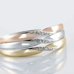 Marc Orian Bijoux Or|Bagues > Bague Nesibe Or Tricolore Diamant