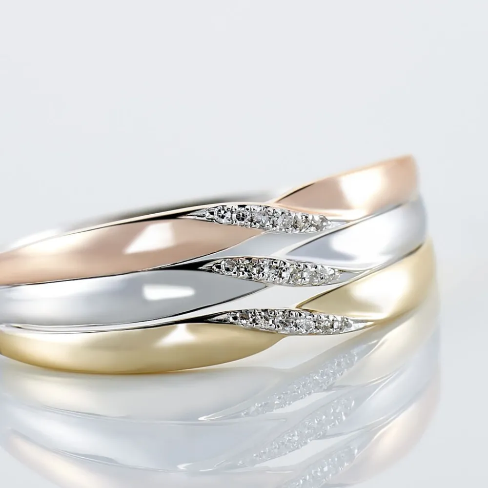 Marc Orian Bijoux Or|Bagues > Bague Nesibe Or Tricolore Diamant
