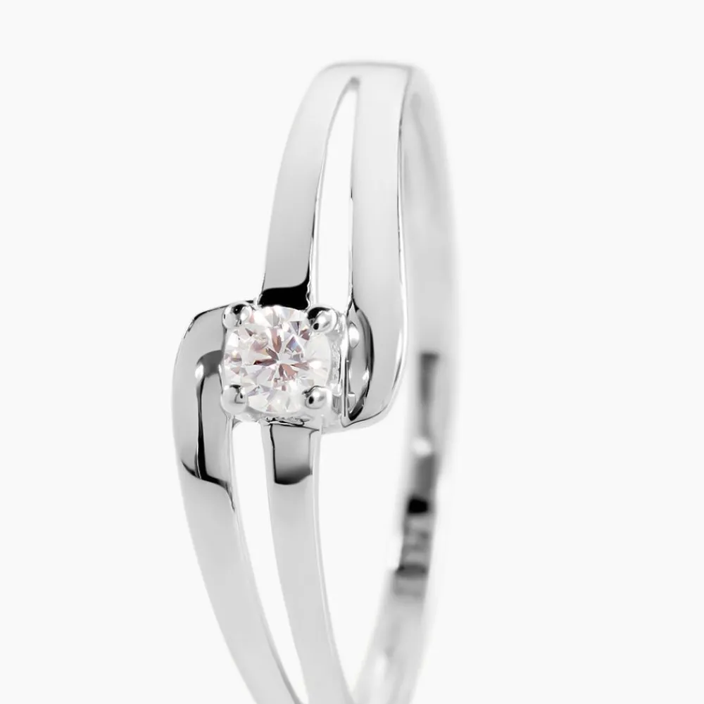 Marc Orian Bagues De Promesse|Bijoux Zirconium > Bague Nesryne Or Blanc Oxyde De Zirconium