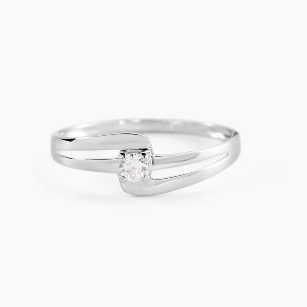 Marc Orian Bagues De Promesse|Bijoux Zirconium > Bague Nesryne Or Blanc Oxyde De Zirconium