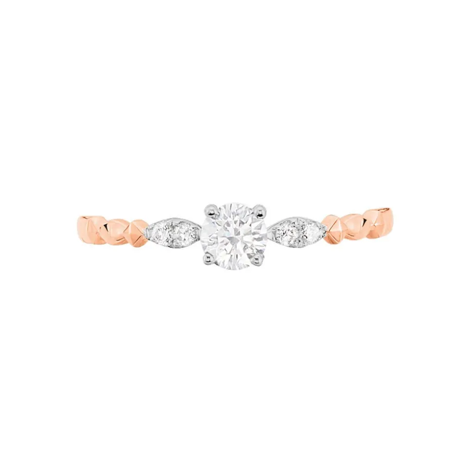 Bague Norhen Or Rose Oxyde De Zirconium