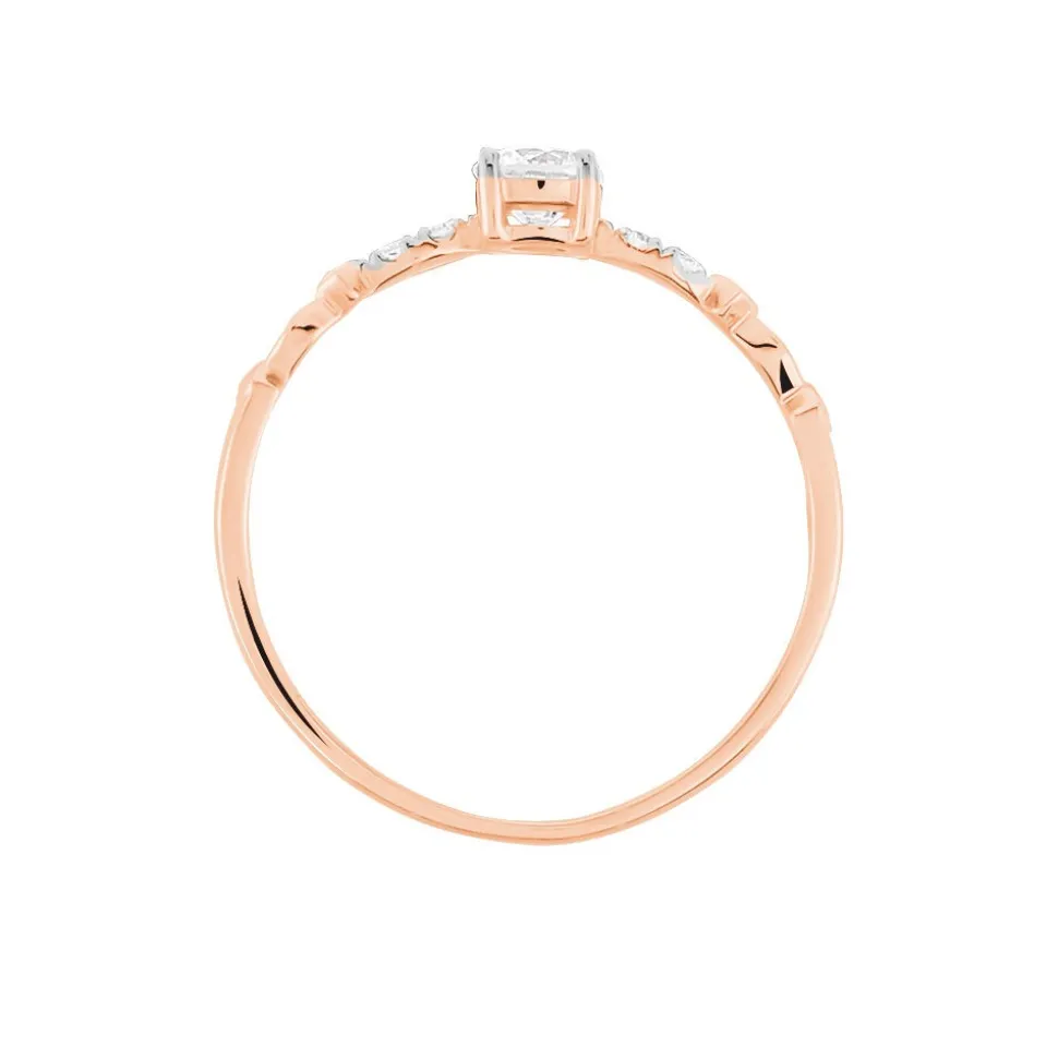 Bague Norhen Or Rose Oxyde De Zirconium