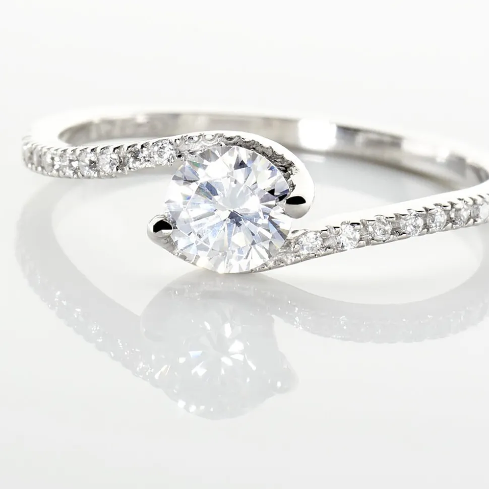 Bague Olly Or Blanc Oxyde De Zirconium