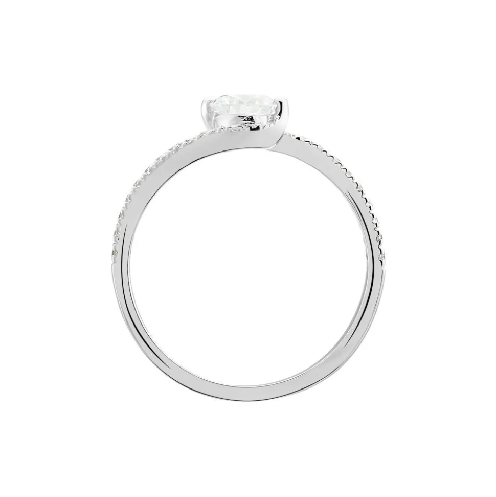 Bague Olly Or Blanc Oxyde De Zirconium