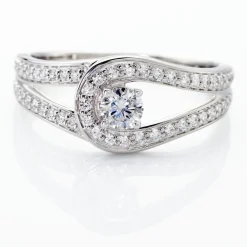 Marc Orian Bagues|Bagues Fiançailles > Bague Or Blanc Alease Diamants Synthétiques