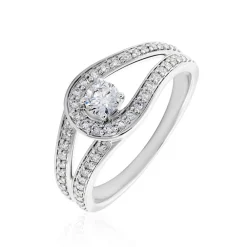 Marc Orian Bagues|Bagues Fiançailles > Bague Or Blanc Alease Diamants Synthétiques