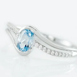 Marc Orian Anniversaire De Mariage|Bagues > Bague Or Blanc Anja Topaze or blanc topaze bleu