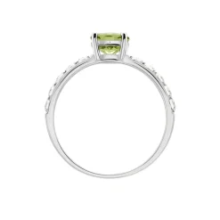 Bague Or Blanc Monroe Péridot Oxydes De Zirconium