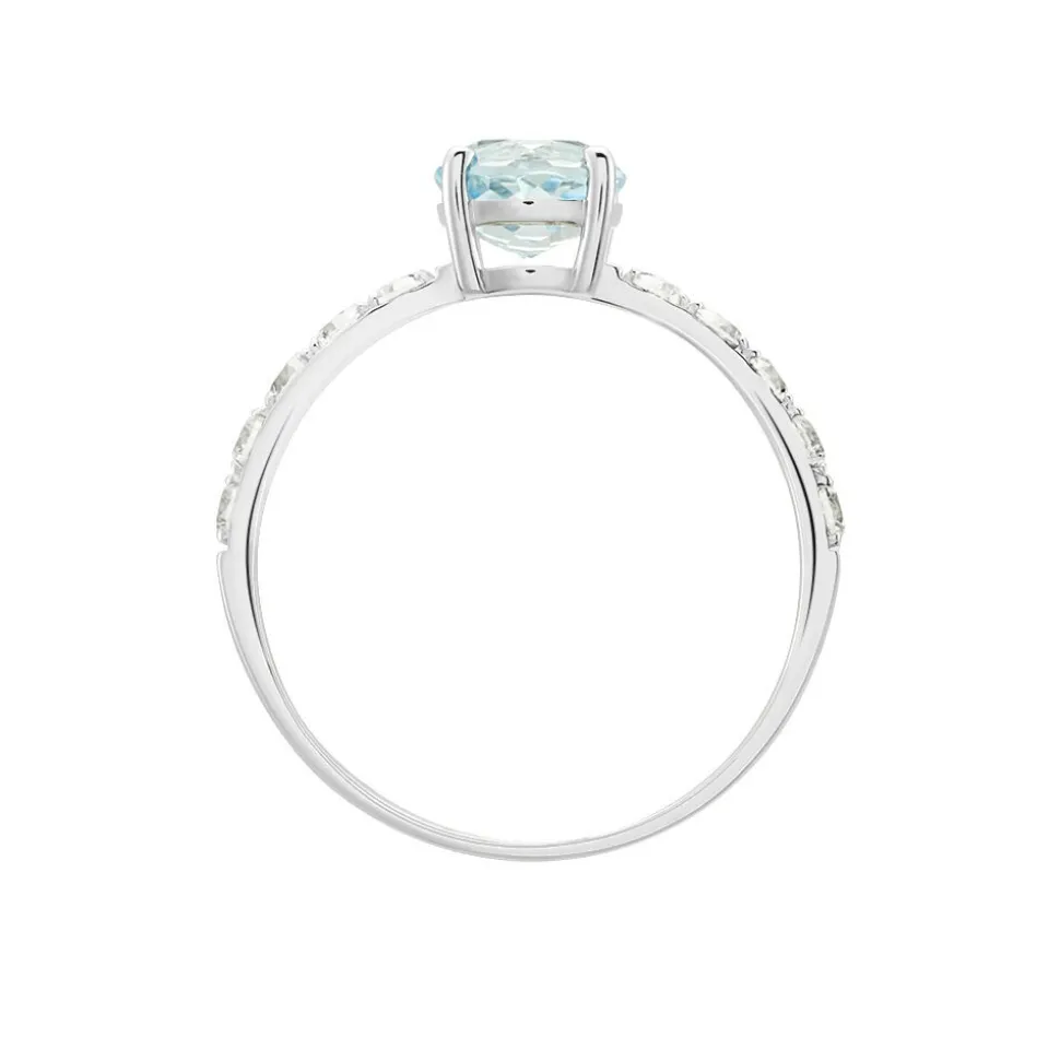 Bague Or Blanc Monroe Topaze Oxydes De Zirconium