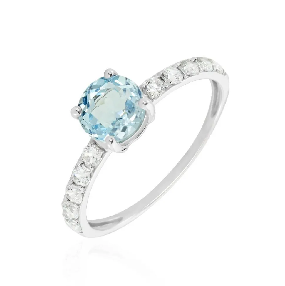 Bague Or Blanc Monroe Topaze Oxydes De Zirconium