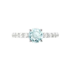Bague Or Blanc Monroe Topaze Oxydes De Zirconium