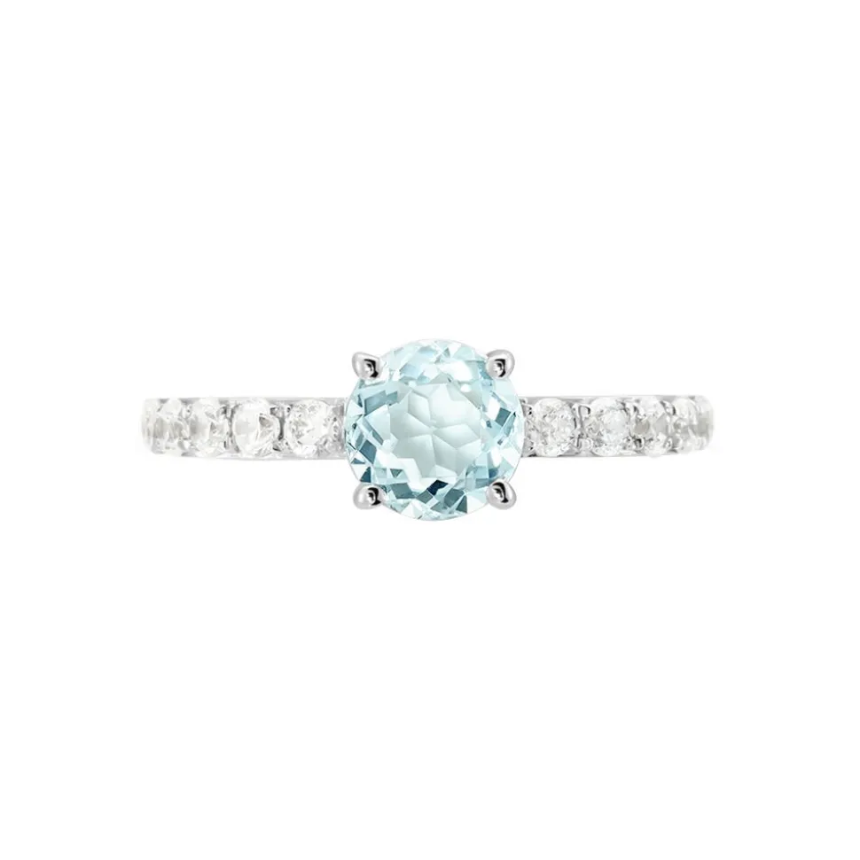 Bague Or Blanc Monroe Topaze Oxydes De Zirconium