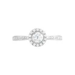 Bague Or Blanc Peony Oxyde De Zirconium