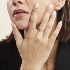 Bague Or Blanc Peony Oxyde De Zirconium