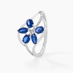 Marc Orian Anniversaire De Mariage|Bagues Saphir > Bague Orchidee Or Blanc Saphir Diamant