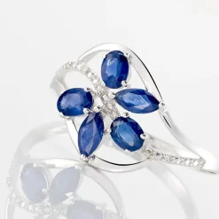 Marc Orian Anniversaire De Mariage|Bagues Saphir > Bague Orchidee Or Blanc Saphir Diamant