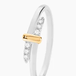 Marc Orian Bijoux Zirconium|Bagues > Bague Or Jaune et Argent Blanc Oxyde De Zirconium