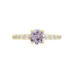 Bague Or Jaune Monroe Amethyste Oxydes De Zirconium