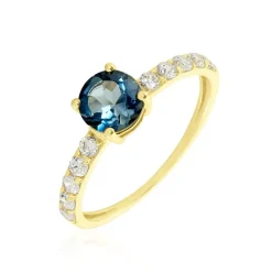 Bague Or Jaune Monroe Topaze Oxydes De Zirconium