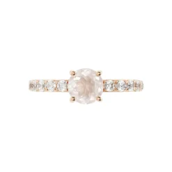 Bague Or Rose Monroe Quartz Oxydes De Zirconium