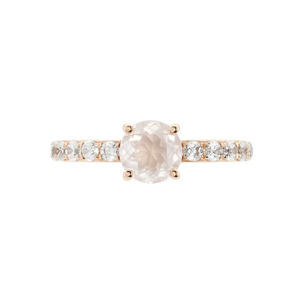 Bague Or Rose Monroe Quartz Oxydes De Zirconium