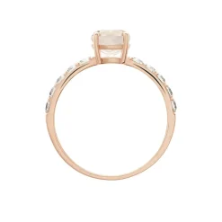 Bague Or Rose Monroe Quartz Oxydes De Zirconium