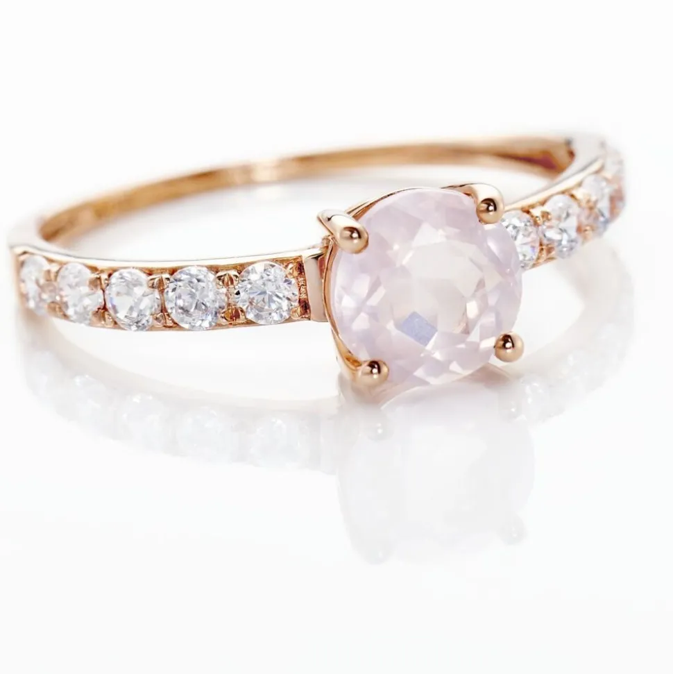 Bague Or Rose Monroe Quartz Oxydes De Zirconium