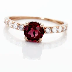 Bague Or Rose Monroe Rhodolite Oxydes De Zirconium