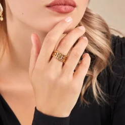 Marc Orian Bagues|Bijoux Acier Inoxydable > Bague Pasadena Acier Jaune
