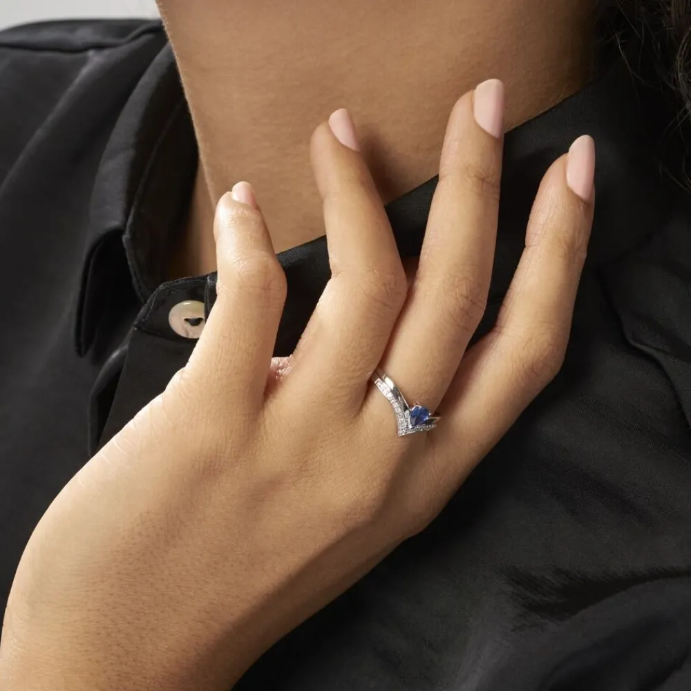 Marc Orian Anniversaire De Mariage|Bagues Saphir > Bague Pasqualina Or Blanc Saphir Et Diamant