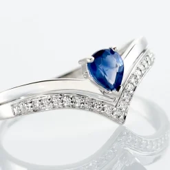 Marc Orian Anniversaire De Mariage|Bagues Saphir > Bague Pasqualina Or Blanc Saphir Et Diamant